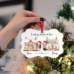 Personalised Cartoon Character Lived Next Door Ceramic Novelty Ornament with Name and Ribbon Christmas Home Decor Long Distance Gift for Besties