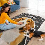 Personlig snöflinga färgade julbelysning Hund katt foto kasta filt med namn heminredning födelsedag julklapp för husdjursägare