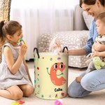 Personalized Colorful Cartoon Alphabet Waterproof Laundry Storage Basket with Name and Handle Housewarming Birthday Gift fot Kids
