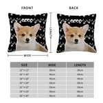 Housse de Coussin Personnalisée avec Portrait d'Animal et Nom Style Guirlande Lumineuse Cadeau Festival Noël pour Amoureux de Chien Chat