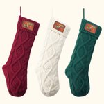 Personalized Cousin Crew Cartoon Leather Patch Knitted Christmas Stocking with Name Fireplace Holiday Party Decor Festival Gift for Family Kids