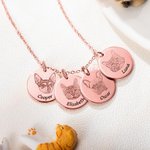 Collana personalizzata con ritratto di animale domestico inciso e nome regalo di compleanno per amanti degli animali