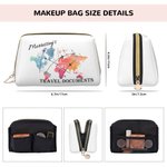 Personalisierte bunte Weltkarte Leder Reisen große Kapazität Dokumentenhalter Zip Pouch mit Namen Jahrestag Geburtstag Reisegeschenk für Frauen