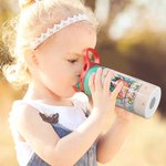 Personalised Cute Apple Stationery 12oz Insulated Water Bottle with Name and Silicone Straw Back to School Birthday Gift for Kids