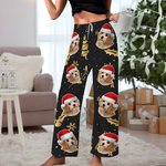 Gorro de Navidad personalizado Retrato de perro y gato Unisex Conjunto de pijama suave de manga larga con bolsillos Regalo de cumpleaños de Navidad pa
