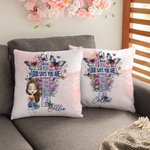 Personalisierte Cartoon Charakter Gott sagt, du bist Kreuz Schmetterling werfen Kissenbezug mit Namen Geburtstag Home Decor Geschenk für Christen