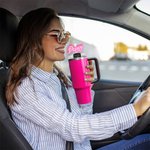 Personalisierte 3D gedruckt bunte Liebe Herz Name Stroh Topper Zubehör für Stanley Tumbler Geburtstag Geschenk für Frauen Mädchen