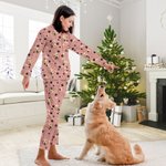 Henkilökohtainen tassupainatus 1-4 Koira Kissa Kuvat pitkähihainen pitkähihainen pyjama housusetti Syntymäpäivä hauska lahja lemmikkieläinten ystäville