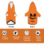 Costume Personalizzato per Cucciolo con Faccia di Zucca Morbido e Caldo con Cappuccio e Nome Regalo Compleanno Halloween per L'Amante Degli Animali