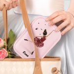 Personalisierte Cartoon Ballett Mädchen Lederschmuck Box mit Namen und LED-Licht Make-up Spiegel Geburtstag Geschenk für Ballerina Mädchen