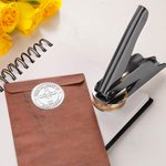 Personalized Religious Cross Book Embosser Stamp with Text Hand Held Set Baptism Confirmation Gift for Christians Book Lovers