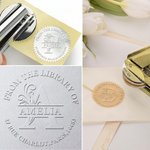 Timbro a secco iniziale personalizzato per libri Set di timbri a mano con testo e nome Regalo di compleanno per amanti dei libri