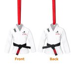 Personalized BJJ Brazilian Jiu Jitsu Gi Shape Ribbon Acrylic Ornament with Text Christmas Tree Decor Team Birthday Gift for Martial Artists