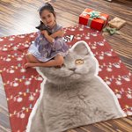 Personlig snöflinga färgade julbelysning Hund katt foto kasta filt med namn heminredning födelsedag julklapp för husdjursägare