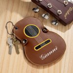 Custodia portatile  a forma di chitarra personalizzata con nome comodo per plettri fatto in pelle PU musica regalo di compleanno per festival