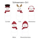 Personalisierter 1-5 Schneemann-Familie Kissenbezug mit Namen Geburtstags- oder Weihnachtsgeschenk Haus Deko für Familie Freunde