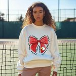 Personalised Multicolor Mascot Coquette Bow T-shirt Sweatshirt with Text Game Day Gift for Sports Lover Cheerleading