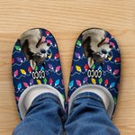 Personalisierte Licht String Hund Katze Foto Baumwolle Plüsch Hausschuhe mit Namen Geburtstag Geschenk für Tierliebhaber