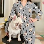 Henkilökohtainen tassupainatus 1-4 Koira Kissa Kuvat pitkähihainen pitkähihainen pyjama housusetti Syntymäpäivä hauska lahja lemmikkieläinten ystäville