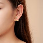 Personalized Adjustable Minimalist Birthstone Wrap Cuff Earrings with Name Birthday Anniversary Jewellery Gift for Women