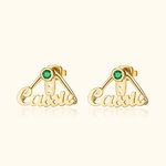 Personalized Adjustable Minimalist Birthstone Wrap Cuff Earrings with Name Birthday Anniversary Jewellery Gift for Women