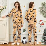 Henkilökohtainen tassupainatus 1-4 Koira Kissa Kuvat pitkähihainen pitkähihainen pyjama housusetti Syntymäpäivä hauska lahja lemmikkieläinten ystäville