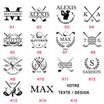 Poche de Golf en Cuir PU Multicolore Personnalisée avec Design Initiales Nom Porte-Tees Portable Accessoire de Sport Cadeau pour Amateur de Golf