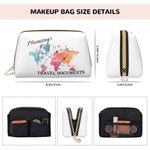 Personalisierte bunte Weltkarte Leder Reisen große Kapazität Dokumentenhalter Zip Pouch mit Namen Jahrestag Geburtstag Reisegeschenk für Frauen