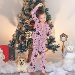 Henkilökohtainen tassupainatus 1-4 Koira Kissa Kuvat pitkähihainen pitkähihainen pyjama housusetti Syntymäpäivä hauska lahja lemmikkieläinten ystäville