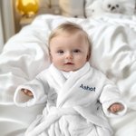 Henkilökohtainen Flush Baby kylpytakki pukeutuminen kaapu kirjailtu nimi pehmeä Super imukykyinen päivittäinen käyttö syntymäpäivä vauva suihku lahja vauva taapero