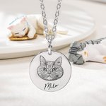 Collana personalizzata con ritratto di animale domestico inciso e nome regalo di compleanno per amanti degli animali