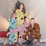 Henkilökohtainen tassupainatus 1-4 Koira Kissa Kuvat pitkähihainen pitkähihainen pyjama housusetti Syntymäpäivä hauska lahja lemmikkieläinten ystäville