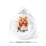 Henkilökohtainen käsin piirretty kissa koira lemmikki muotokuva joulu lasi lamppu koriste nimellä joulukuusi sisustus festivaali puolue lahja lemmikki