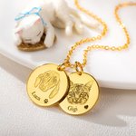 Collana personalizzata con ritratto di animale domestico inciso e nome regalo di compleanno per amanti degli animali