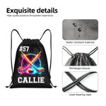 Personalized Neon Dynamic Hockey Drawstring Backpack Bag with Name Sports Team Birthday Gift for Hockey Players Lovers