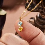 Personalized Multiple 1-8 Birthstones Family Necklace Birthday Anniversary Gift for Women