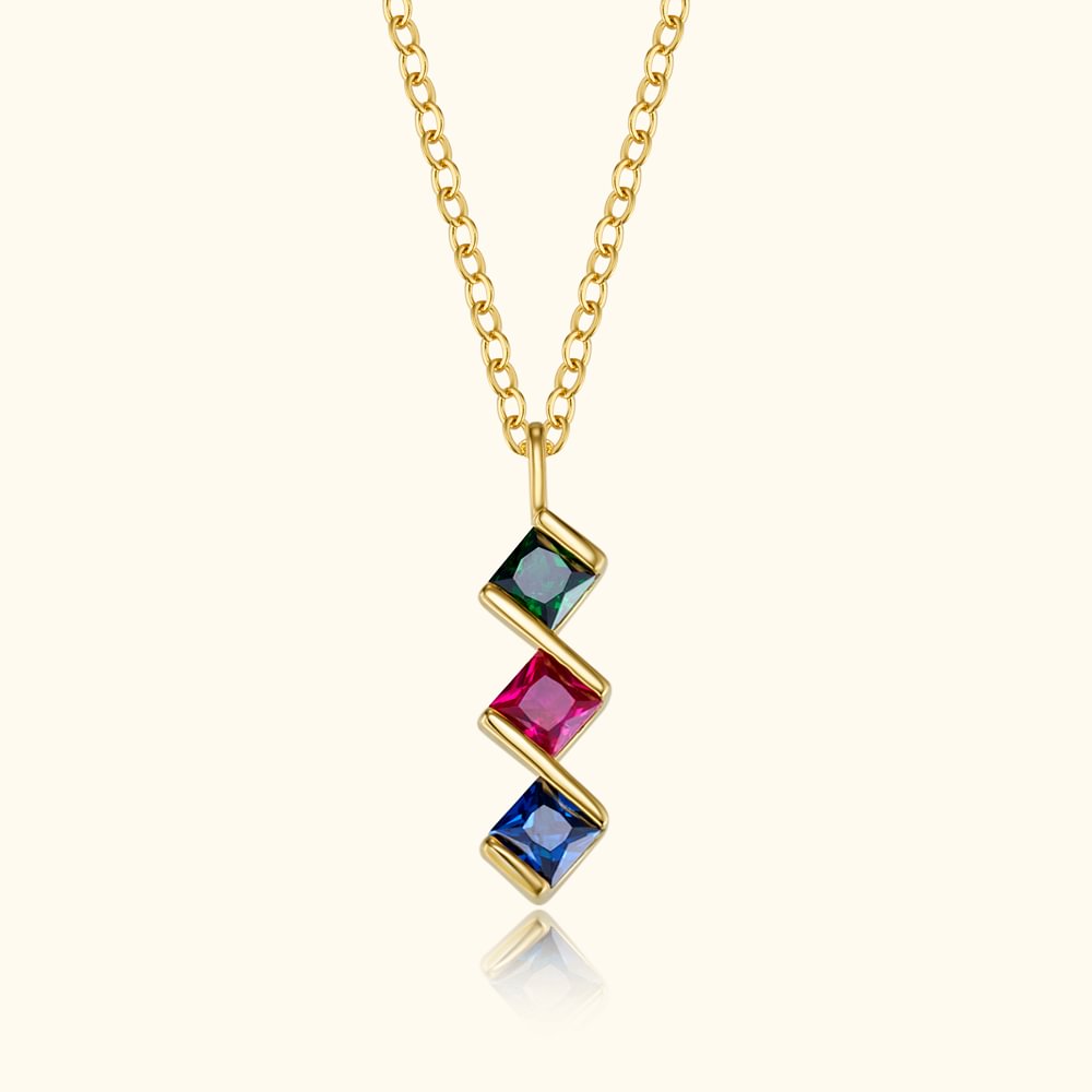 Personnalisé Multiple 1-8 Birthstones Family Necklace Birthday Anniversary Gift for Women