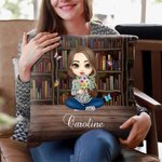 Personalisierte Bücherregal Cartoon Charakter Geburt Blume Bouquet weichen Wurf Kissenbezug mit Namen Geburtstag Weihnachten Geschenk für Frauen Büche