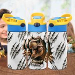 Personalised Cool Dinosaur 12oz Sport Water Bottle with Straw Birthday  Back to School Gift for Kids