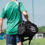 Personalized Football Sports Theme Mirror Name Duffle Bag Backpack with Shoe Compartment and Shoulder Strap Birthday Team Gift for Football Lovers