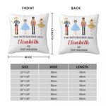 Personalised Cute Nutcracker Soft Throw Pillow Cover with Year and Name Home Decor Christmas Gift for Family