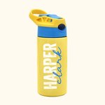 Henkilökohtainen värikäs nimi 12oz eristetty Kid vesipullo silikoni olki ja kahva takaisin kouluun syntymäpäivälahja pojille tytöille