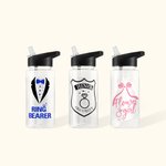 Personalized Kid Wedding Role Water Bottle with Name and Straw Wedding Party Junior Bridesmaid Gift for Children