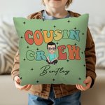 Personalized Cousin Crew Cartoon Character Soft Throw Pillow Cover with Name Home Decor Christmas Gift for Family