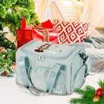 Personalised Waterproof Cartoon Birth Flower Name Weekend Bag with Shoulder Strap and Compartments Birthday Christmas Gift for Women