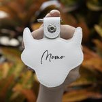 Personalised Embroidery Multicolor Fringe Bangs Highland Cow Leather Keychain with Name Birthday Gift for Highland Cow Lovers