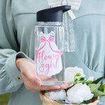 Personalized Kid Wedding Role Water Bottle with Name and Straw Wedding Party Junior Bridesmaid Gift for Children