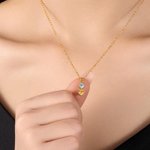 Personalized Multiple 1-8 Birthstones Family Necklace Birthday Anniversary Gift for Women