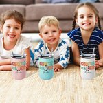 Personalized Colorful Letter Cousin Crew Cartoon 12oz Lowball Insulated Tumbler with Flip Lid and Straw Birthday Christmas Gift for Kids Family