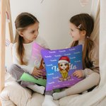 Gepersonaliseerde kleurrijke gradiënt cartoon karakter woord wolk kussenhoes met namen Home Decor Kerst verjaardagscadeau voor familie kinderen